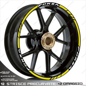 ENSEMBLE AUTOCOLLANTS ADHESIFS LIGNE SPORT HONDA FORZA 125 BLANC JAUNE