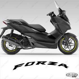 SET OF RIM WHEEL STICKERS DECALS SPORT LINE HONDA FORZA 125 YELLOW
