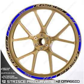 SET OF RIM WHEEL STICKERS DECALS SPORT LINE BMW C650 GT BLACK BLUE