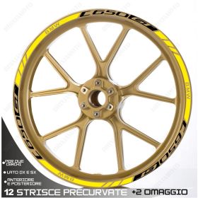 SET OF RIM WHEEL STICKERS DECALS SPORT LINE BMW C650 GT BLACK YELLOW
