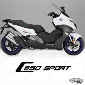 ENSEMBLE AUTOCOLLANTS ADHESIFS LIGNE SPORT BMW C650 SPORT BLEU