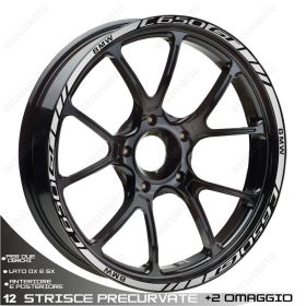 SET OF RIM WHEEL STICKERS DECALS SPORT LINE BMW C650 GT SILVER