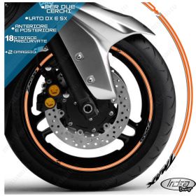 SET PROFILI CERCHIO ADESIVI RUOTA SPORT NERO ARANCIO