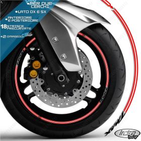 SET PROFILI CERCHIO ADESIVI RUOTA SPORT NERO ROSSO