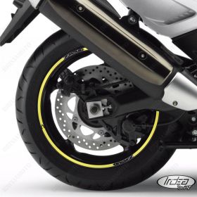 SET PROFILI CERCHIO ADESIVI RUOTA SPORT NERO GIALLO