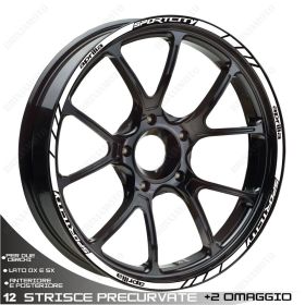 PROFILI ADESIVI SPORT CERCHIO RUOTA APRILIA SPORTCITY 125 200 250 15-15 BIANCO