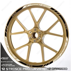 SET OF RIM WHEEL STICKERS DECALSSPORT LINE BMW C650 SPORT WHITE BLACK