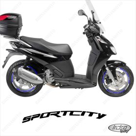 RIM WHEEL STICKERS DECALS SPORT APRILIA SPORTCITY 125 200 250 15-15 WHITE BLUE