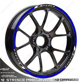 SET OF RIM WHEEL STICKERS DECALSSPORT LINE BMW C600 SPORT WHITE BLUE