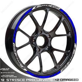 SET OF RIM WHEEL STICKERS DECALSSPORT LINE BMW C650 SPORT WHITE BLUE