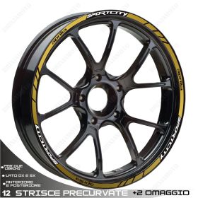 PROFILI ADESIVI CERCHIO RUOTA APRILIA SPORTCITY 125 200 250 15-15 BIANCO ORO