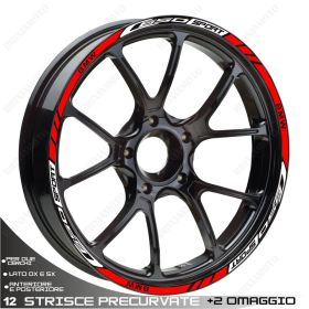 SET OF RIM WHEEL STICKERS DECALSSPORT LINE BMW C650 SPORT WHITE RED