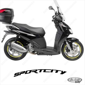 RIM WHEEL STICKERS DECALS SPORT APRILIA SPORTCITY 125 200 250 15-15 WHITE YELLOW