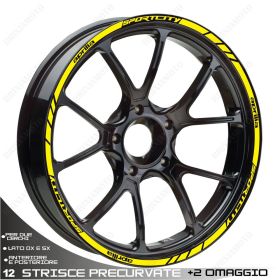 PROFILI ADESIVI SPORT CERCHIO RUOTA APRILIA SPORTCITY 125 200 250 15-15 GIALLO
