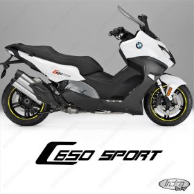 PROFILI ADESIVI SPORT CERCHIO RUOTA GRAFICA STICKERS BMW C650 SPORT GIALLO