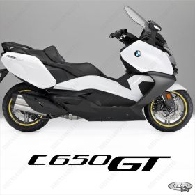 ENSEMBLE AUTOCOLLANTS ADHESIFS LIGNE SPORT BMW C650 GT JAUNE