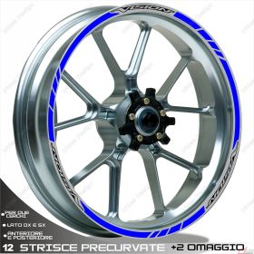 SET OF RIM WHEEL STICKERS DECALS SPORT LINE HONDA VISION 110 BLACK BLUE