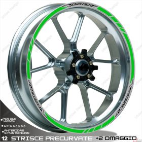 ENSEMBLE AUTOCOLLANTS ADHESIFS LIGNE SPORT HONDA VISION 110 NOIR VERT