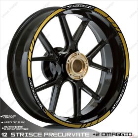 PROFILI ADESIVI SPORT CERCHIO RUOTA GRAFICA STICKERS HONDA VISION 110 BIANCO ORO