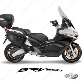 SET OF RIM WHEEL STICKERS DECALS SPORT LINE APRILIA 850 SRV WHITE ORANGE