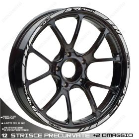 SET OF RIM WHEEL STICKERS DECALS SPORT LINE APRILIA 850 SRV WHITE SILVER