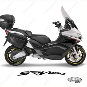 ENSEMBLE AUTOCOLLANTS ADHESIFS LIGNE SPORT APRILIA 850 SRV BLANC JAUNE