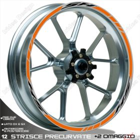SET OF RIM WHEEL STICKERS DECALS SPORT LINE HONDA SH 125 150 300 BLACK ORANGE