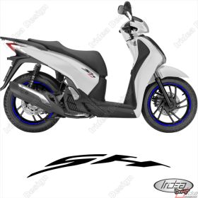 SET OF RIM WHEEL STICKERS DECALS SPORT LINE HONDA SH 125 150 300 BLUE