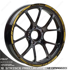 SET OF RIM WHEEL STICKERS DECALS SPORT LINE APRILIA SCARABEO 50 16-16 GOLD