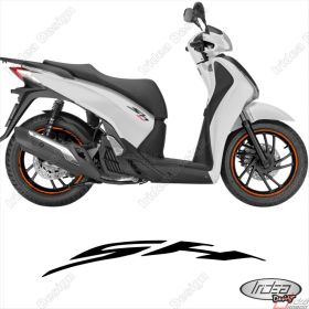 SET OF RIM WHEEL STICKERS DECALS SPORT LINE HONDA SH 125 150 300 ORANGE