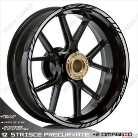 SET OF RIM WHEEL STICKERS DECALS SPORT LINE HONDA SH 125 150 300 SILVER