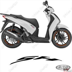 SET OF RIM WHEEL STICKERS DECALS SPORT LINE HONDA SH 125 150 300 WHITE ORANGE