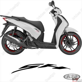SET OF RIM WHEEL STICKERS DECALS SPORT LINE HONDA SH 125 150 300 WHITE RED