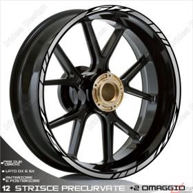 PROFILI ADESIVI SPORT CERCHIO STICKERS HONDA SH 125 150 300 BIANCO ARGENTO