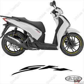 SET OF RIM WHEEL STICKERS DECALS SPORT LINE HONDA SH 125 150 300 WHITE YELLOW