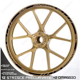 SET OF RIM WHEEL STICKERS DECALS SPORT LINE APRILIA 1200 CAPONORD 17-17 BLACK