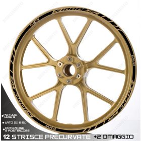 SET OF RIM WHEEL STICKERS DECALS SPORT LINE BMW S1000 XR BLACK
