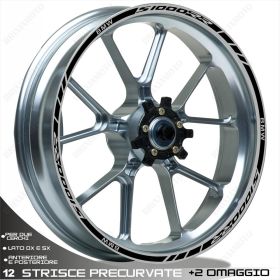 SET OF RIM WHEEL STICKERS DECALS SPORT LINE BMW S 1000 RR BLACK