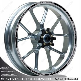 PROFILI ADESIVI SPORT CERCHIO RUOTA GRAFICA STICKERS DUCATI STREETFIGHTER NERO