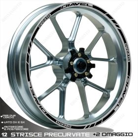 ENSEMBLE AUTOCOLLANTS ADHESIFS LIGNE SPORT DUCATI DIAVEL NOIR