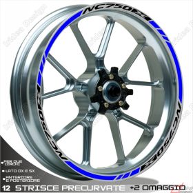 PROFILI ADESIVI SPORT CERCHIO RUOTA GRAFICA STICKERS HONDA NC750X NERO BLU