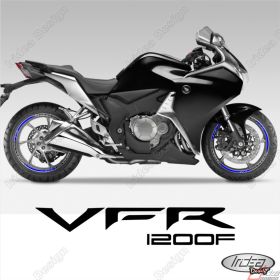 PROFILI ADESIVI SPORT CERCHIO RUOTA GRAFICA STICKERS HONDA VFR 1200 F NERO BLU