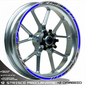 PROFILS ADHESIFS ROUES PREFORMEES 00183 COMPATIBLES KAWASAKI Z750 NOIR BLEU