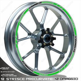 ENSEMBLE AUTOCOLLANTS LIGNE SPORT DUCATI SCRAMBLER CAFE RACER 17-17 NOIR VERT