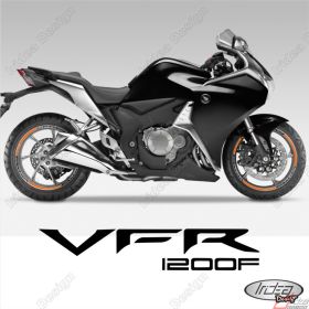PROFILI ADESIVI SPORT CERCHIO GRAFICA STICKERS HONDA VFR 1200 F NERO ARANCIO