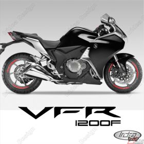 SET OF RIM WHEEL STICKERS DECALS SPORT LINE HONDA VFR 1200 F BLACK RED