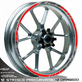 PROFILI ADESIVI CERCHI PRECURVATI 00183 COMPATIBILI KAWASAKI Z750 NERO ROSSO