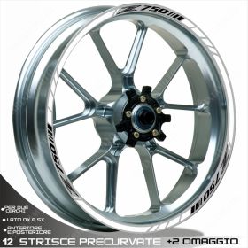 CURVED WHEEL STRIPES STICKERS 00183 COMPATIBLE KAWASAKI Z750 BLACK WHITE
