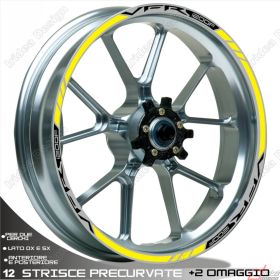 ENSEMBLE AUTOCOLLANTS ADHESIFS LIGNE SPORT HONDA VFR 1200 F NOIR JAUNE