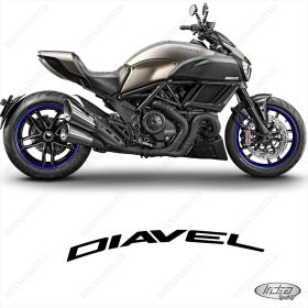 PROFILI ADESIVI SPORT CERCHIO RUOTA GRAFICA STICKERS DUCATI DIAVEL BLU